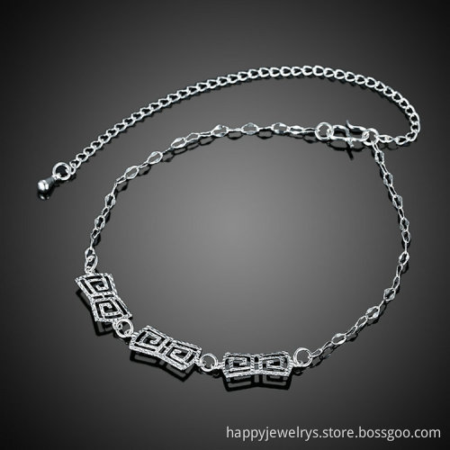 Jenia Hot Sale Wholesale Infinity Charm Silver Plated Fancy Anklet